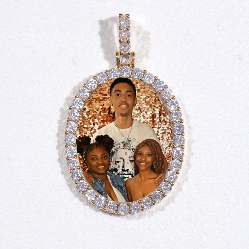 3D Oval Custom Picture Pendant