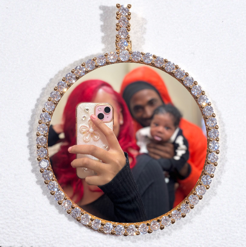 LARGE 3D CIRCLE CUSTOM PICTURE PENDANT