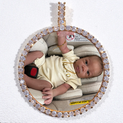 LARGE 3D CIRCLE CUSTOM PICTURE PENDANT