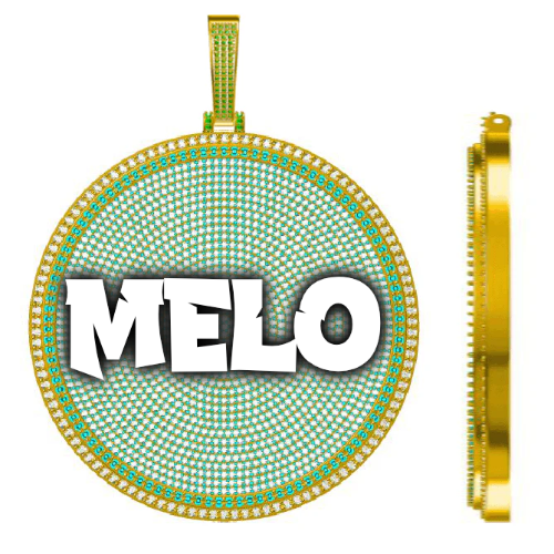 CUSTOM LETTER NECKLACE 3D BIG DISC