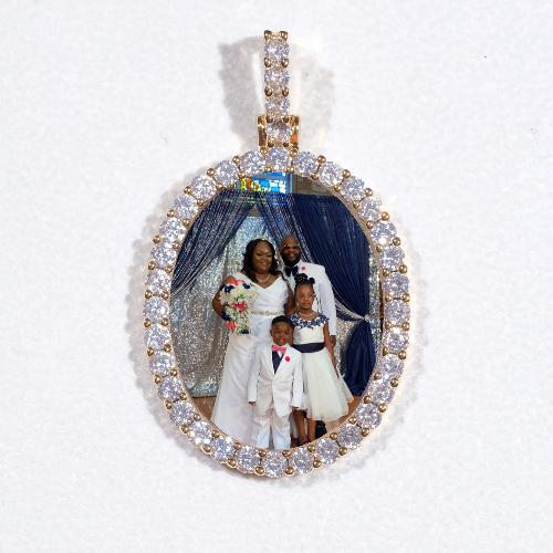 3D Oval Custom Picture Pendant