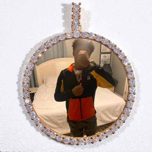 LARGE 3D CIRCLE CUSTOM PICTURE PENDANT