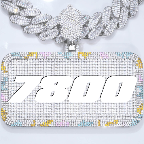 CUSTOM LETTER NECKLACE 3D COLORFUL SQUARE