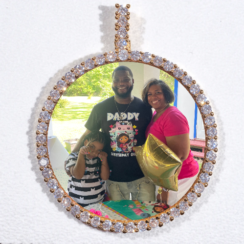 LARGE 3D CIRCLE CUSTOM PICTURE PENDANT