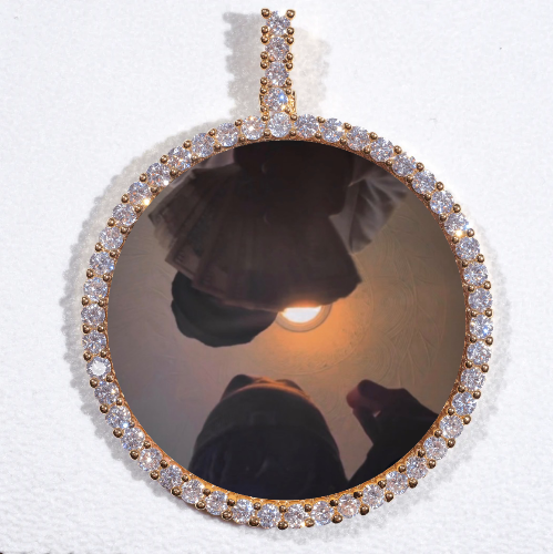LARGE 3D CIRCLE CUSTOM PICTURE PENDANT