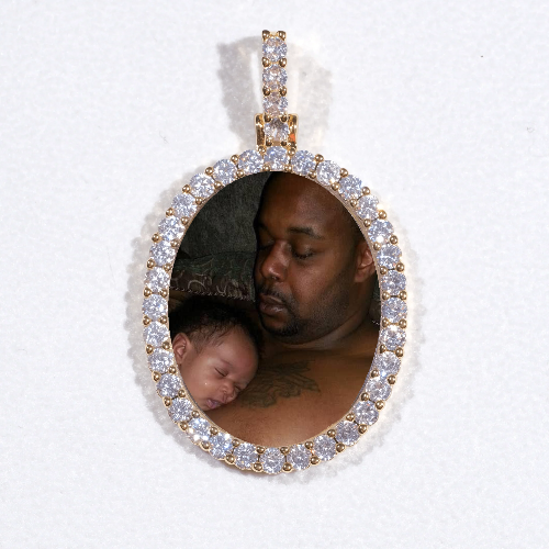 3D Oval Custom Picture Pendant
