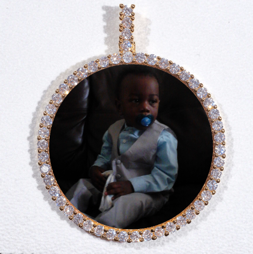 LARGE 3D CIRCLE CUSTOM PICTURE PENDANT