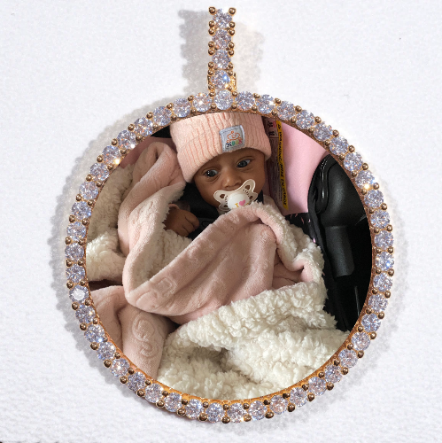 LARGE 3D CIRCLE CUSTOM PICTURE PENDANT
