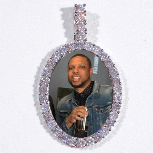 Large 3D Oval Custom Picture Pendant