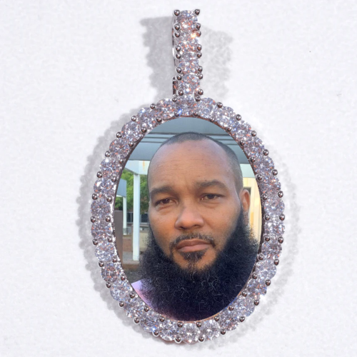 Large 3D Oval Custom Picture Pendant