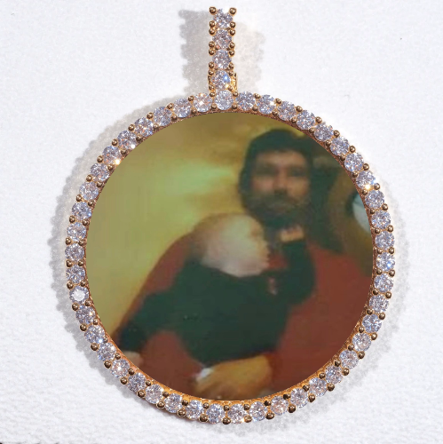 LARGE 3D CIRCLE CUSTOM PICTURE PENDANT
