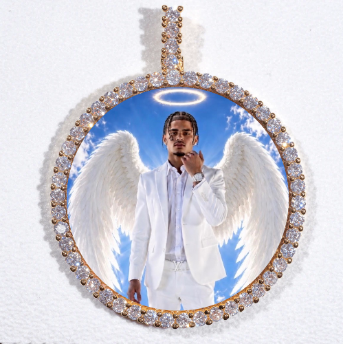 LARGE 3D CIRCLE CUSTOM PICTURE PENDANT