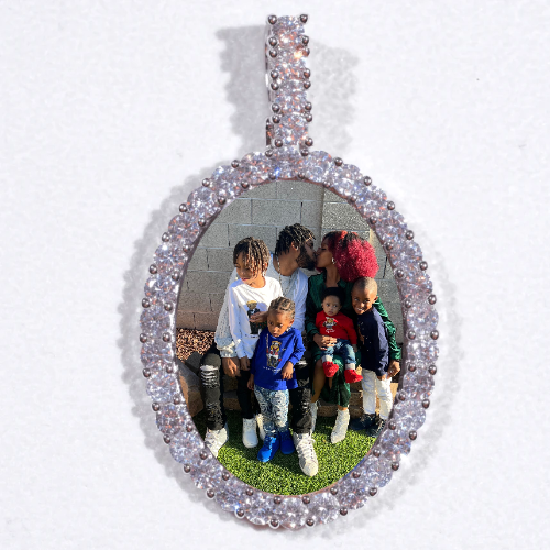 Large 3D Oval Custom Picture Pendant