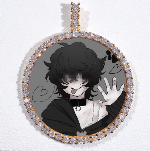 LARGE 3D CIRCLE CUSTOM PICTURE PENDANT
