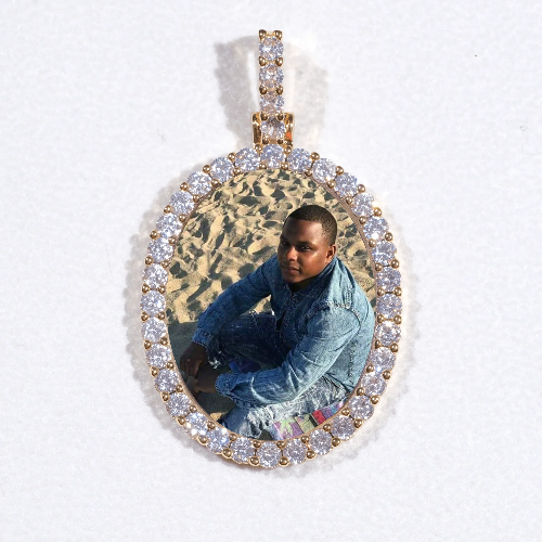 3D Oval Custom Picture Pendant