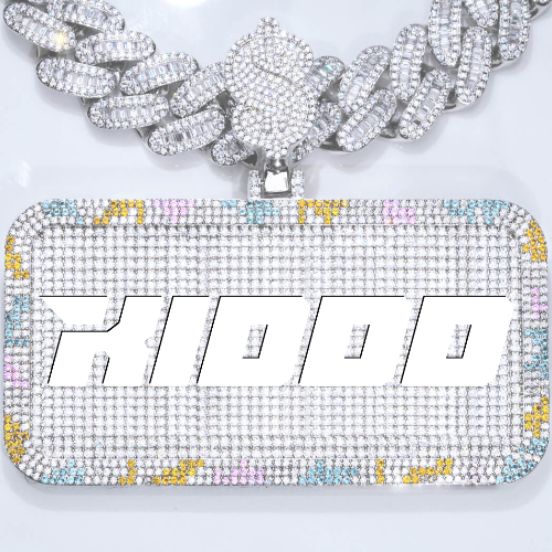 CUSTOM LETTER NECKLACE 3D COLORFUL SQUARE