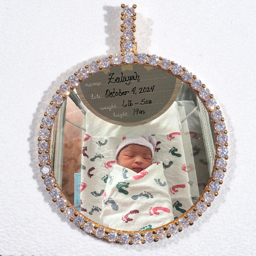 LARGE 3D CIRCLE CUSTOM PICTURE PENDANT