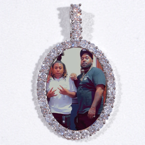 Large 3D Oval Custom Picture Pendant