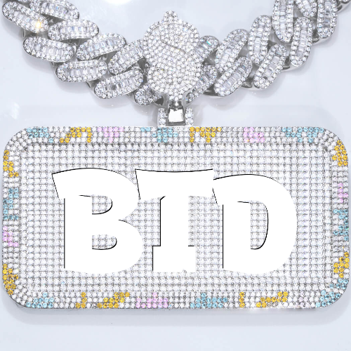 CUSTOM LETTER NECKLACE 3D COLORFUL SQUARE