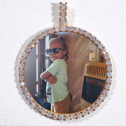 LARGE 3D CIRCLE CUSTOM PICTURE PENDANT