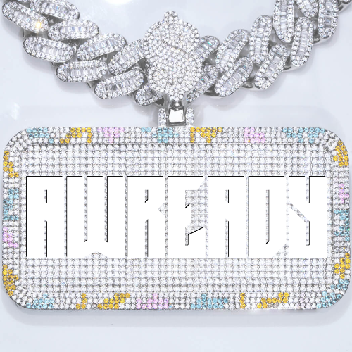 CUSTOM LETTER NECKLACE 3D COLORFUL SQUARE