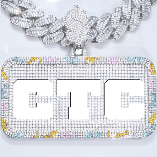 CUSTOM LETTER NECKLACE 3D COLORFUL SQUARE