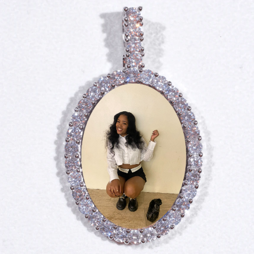 Large 3D Oval Custom Picture Pendant