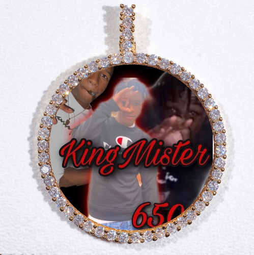 LARGE 3D CIRCLE CUSTOM PICTURE PENDANT