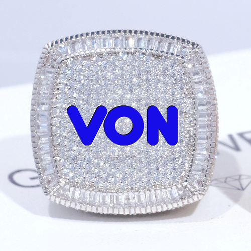 CUSTOM LETTER 3D ICED RING