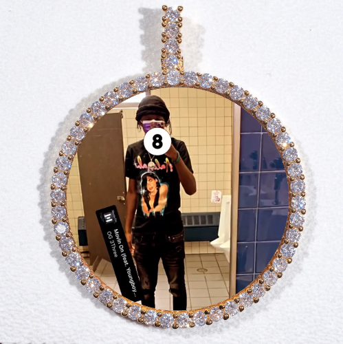 LARGE 3D CIRCLE CUSTOM PICTURE PENDANT