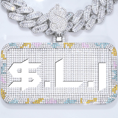 CUSTOM LETTER NECKLACE 3D COLORFUL SQUARE