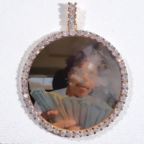 LARGE 3D CIRCLE CUSTOM PICTURE PENDANT
