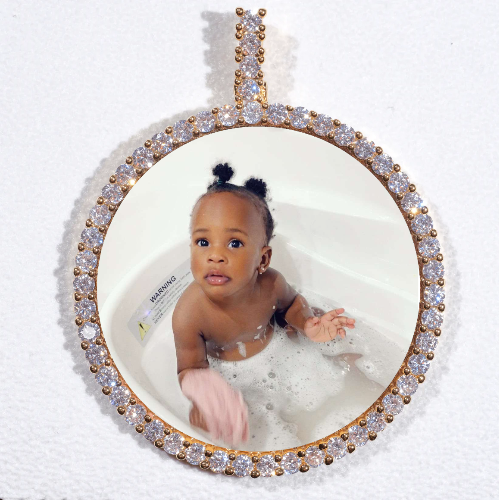 LARGE 3D CIRCLE CUSTOM PICTURE PENDANT