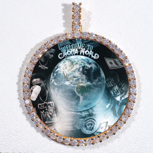 LARGE 3D CIRCLE CUSTOM PICTURE PENDANT