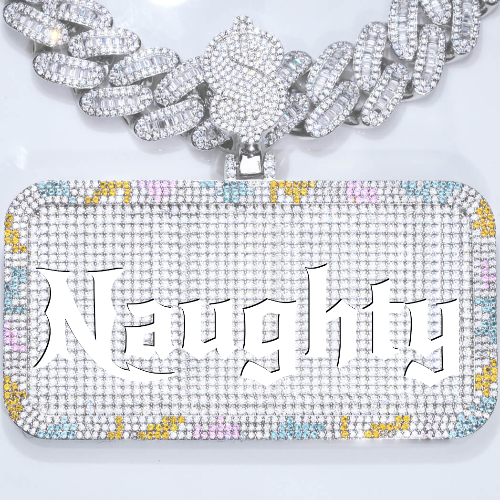 CUSTOM LETTER NECKLACE 3D COLORFUL SQUARE