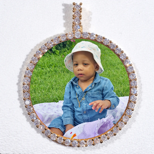 LARGE 3D CIRCLE CUSTOM PICTURE PENDANT