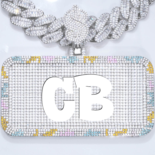 CUSTOM LETTER NECKLACE 3D COLORFUL SQUARE