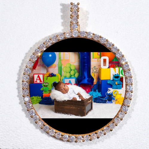 LARGE 3D CIRCLE CUSTOM PICTURE PENDANT