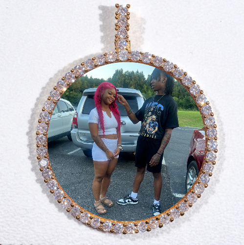 LARGE 3D CIRCLE CUSTOM PICTURE PENDANT