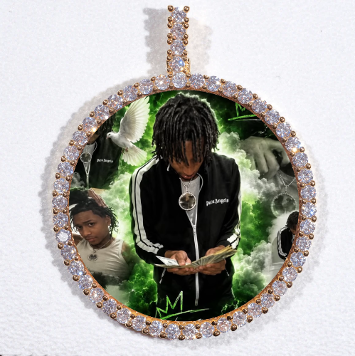 LARGE 3D CIRCLE CUSTOM PICTURE PENDANT