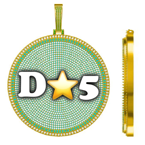 CUSTOM LETTER NECKLACE 3D BIG DISC