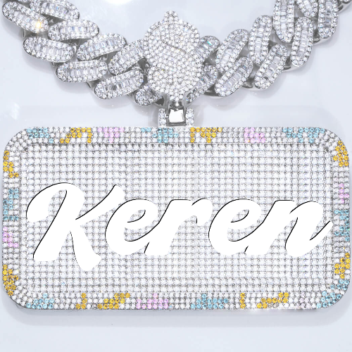 CUSTOM LETTER NECKLACE 3D COLORFUL SQUARE