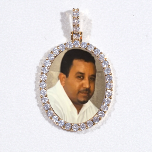 3D Oval Custom Picture Pendant