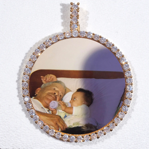 LARGE 3D CIRCLE CUSTOM PICTURE PENDANT