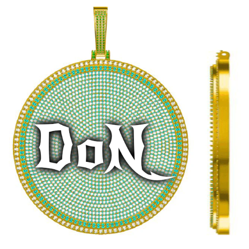 CUSTOM LETTER NECKLACE 3D BIG DISC