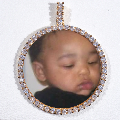 LARGE 3D CIRCLE CUSTOM PICTURE PENDANT