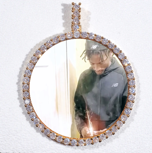 LARGE 3D CIRCLE CUSTOM PICTURE PENDANT
