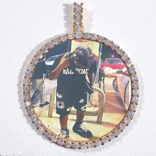 LARGE 3D CIRCLE CUSTOM PICTURE PENDANT