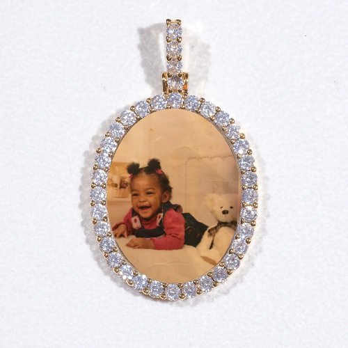 3D Oval Custom Picture Pendant