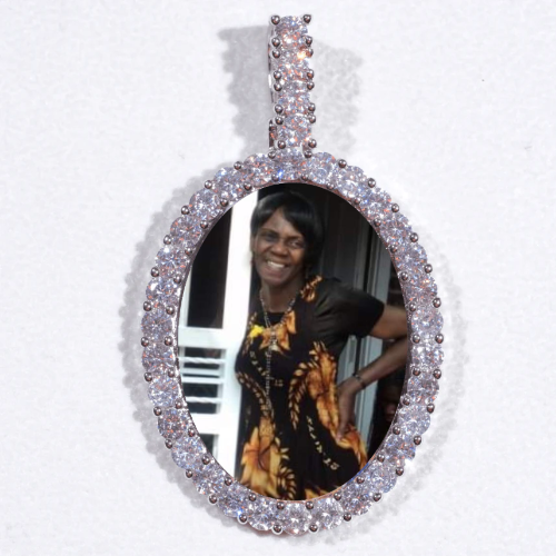 Large 3D Oval Custom Picture Pendant